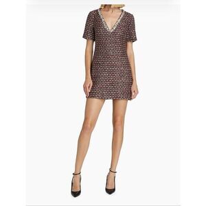 Milly Nyah Tweed & Crystal Embellished Minidress $450  Size 10